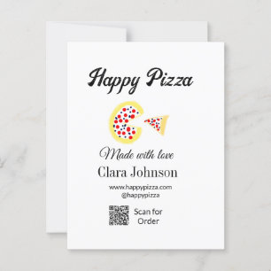 Pizza Restaurant Café Pizzeria Scan QR Code Reihen Postkarte