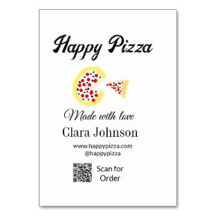 Pizza Restaurant Café Pizzeria Scan QR Code Reihen Tischnummer
