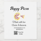 Pizza Restaurant Café Pizzeria Scan QR Code Reihen Weinetikett (Einzelnes Label)