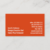 Pizza Restaurant Caterer Catering Visitenkarte (Rückseite)