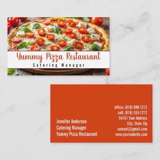 Pizza Restaurant Caterer Catering Visitenkarte (Vorne/Hinten)