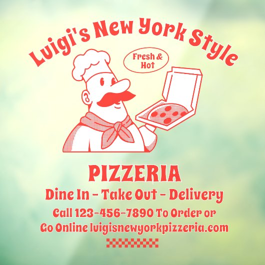 Pizza Restaurant Front individuell anpassen Fensteraufkleber (Blatt 3)