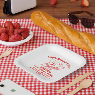 Pizza-Restaurant individuell gestalten Detailliert Pappteller