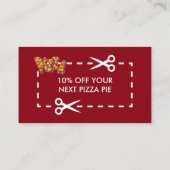 Pizza-Restaurant-Kupon Rabattkarte (Rückseite)