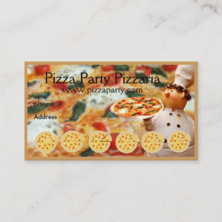 Pizza Restaurant Loyalty Punch Karte Visitenkarten