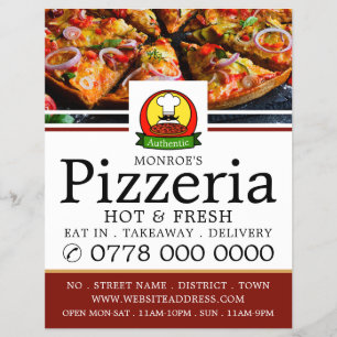 Pizza Restaurant, Pizzeria Menu Advertising Flyer