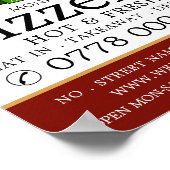 Pizza Restaurant, Pizzeria Werbung Poster (Ecke)