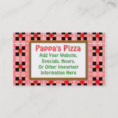 Pizza-Restaurant Visitenkarte (Rückseite)