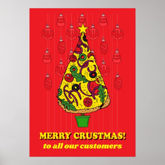 Pizza Restaurant Weihnachten Kunde Vielen Dank Unt Poster (Vorne)