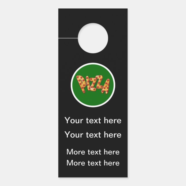 Pizza Restaurant Werbevorlage Türanhänger (Vorderseite)