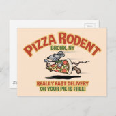 Pizza Rodent Postkarte (Vorne/Hinten)