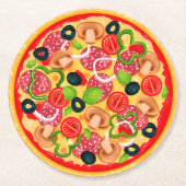 Pizza Round Paper Untersetzer (Vorderseite)