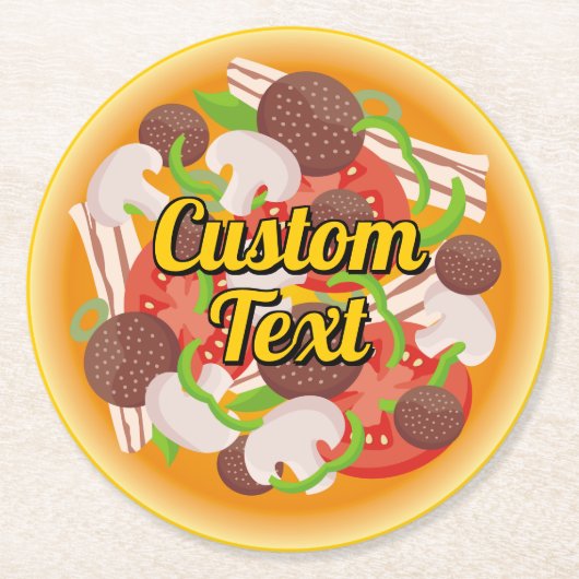 Pizza Round Paper Untersetzer (Vorderseite)