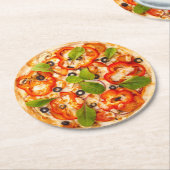 Pizza Round Paper Untersetzer (Angewinkelt)
