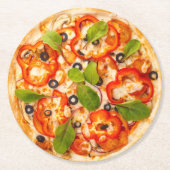 Pizza Round Paper Untersetzer (Vorderseite)