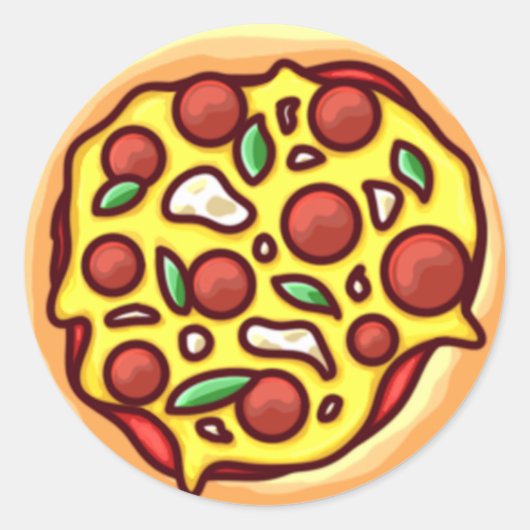 Pizza Round Sticker (Vorderseite)
