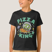 Pizza Royalty: Cartoon Charakter Holds Pizza King T-Shirt (Vorderseite)