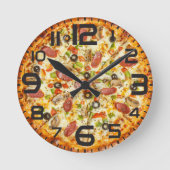 Pizza Runde Wanduhr (Vorderseite)