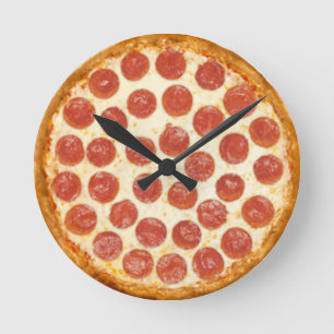 Pizza Runde Wanduhr