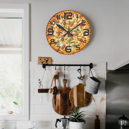 Pizza Runde Wanduhr
