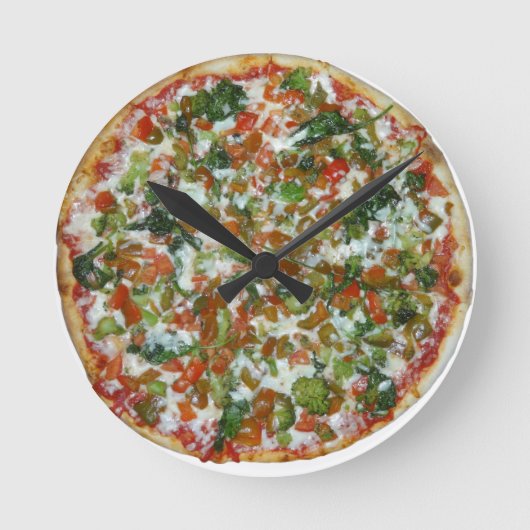Pizza Runde Wanduhr (Vorderseite)