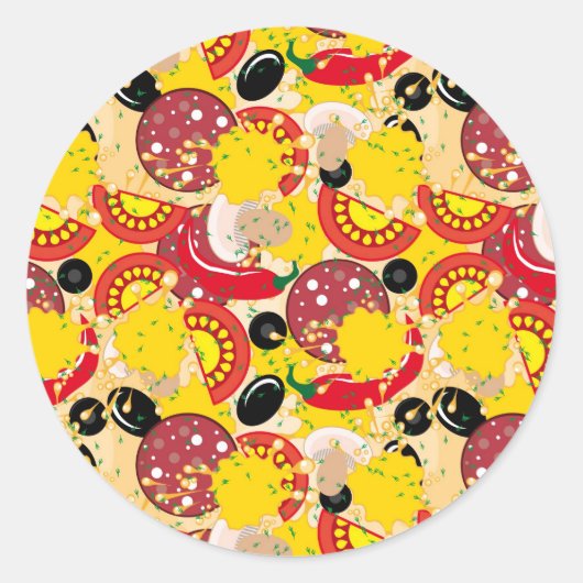 Pizza Runder Aufkleber (Vorderseite)