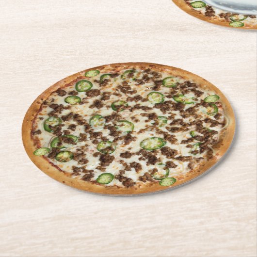 Pizza Runder Pappuntersetzer (Angewinkelt)