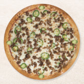 Pizza Runder Pappuntersetzer (Vorderseite)