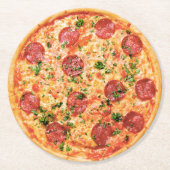 Pizza Runder Pappuntersetzer (Vorderseite)