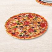 Pizza Runder Pappuntersetzer (Angewinkelt)