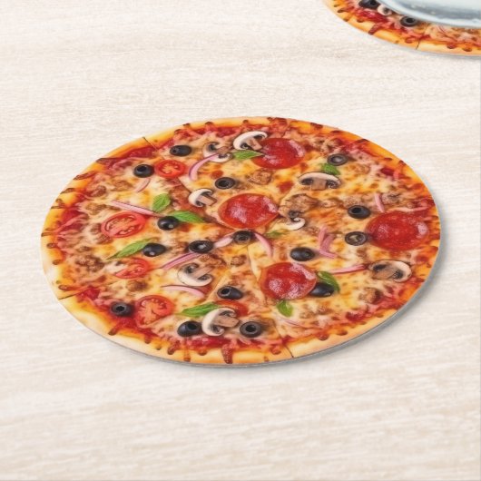 Pizza Runder Pappuntersetzer (Angewinkelt)