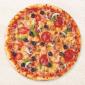 Pizza Runder Pappuntersetzer (Vorderseite)