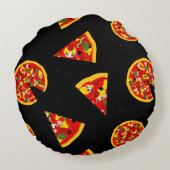 Pizza Rundes Kissen (Rückseite)