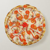 Pizza Rundes Kissen (Rückseite)