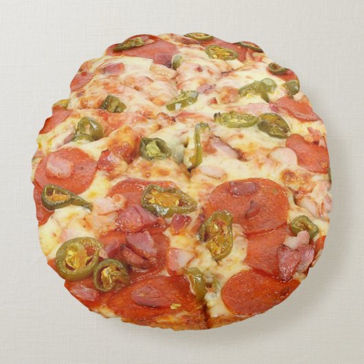 Pizza Rundes Kissen (Vorderseite)