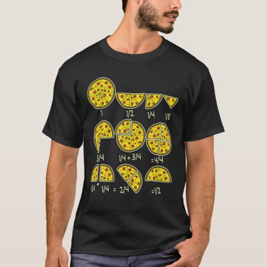 Pizza Salami Cheese Quick Mah Fractions Math Teac T-Shirt (Vorderseite)