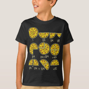 Pizza Salami Cheese Quick Mah Fractions Math Teac T-Shirt