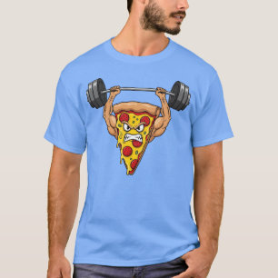 Pizza Salami Fitness Hantel Gewichte Stärke Tra T-Shirt