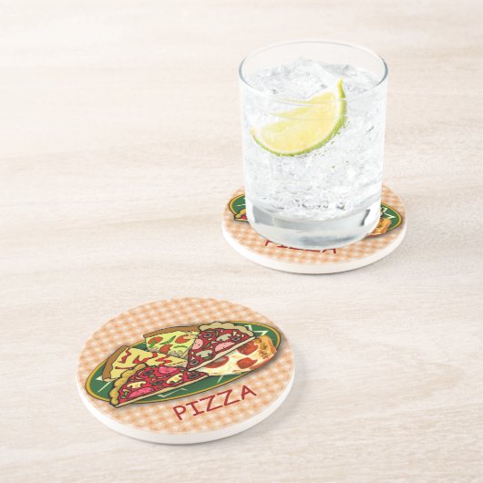 Pizza Sandstein Untersetzer (Seite)