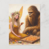 Pizza Sasquatch und die Fairy Postkarte (Vorderseite)