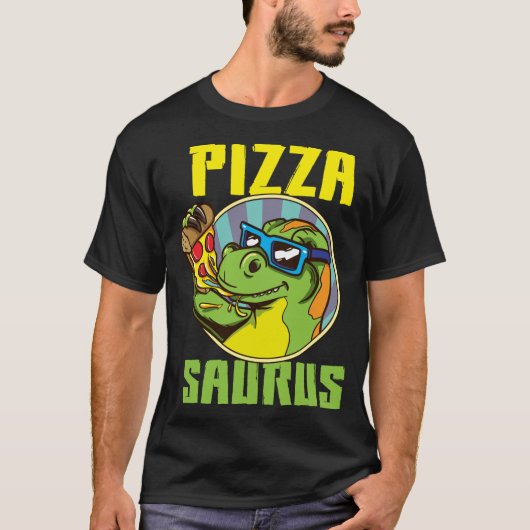 Pizza Saurus T-Rex Dinosaur Eating Pizza Pizzasaur T-Shirt (Vorderseite)