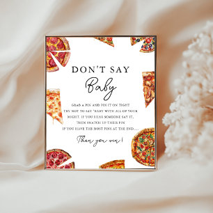 Pizza Say Baby Shower Game nicht Poster