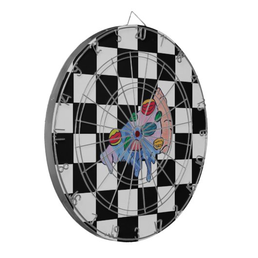 Pizza Schach Dartscheibe (Vorderseite Links)