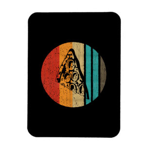 Pizza-Scheibe im Retro-Stil Vintage Magnet
