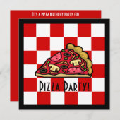 Pizza-Scheibe-Pizza-Party Einladung (Vorne/Hinten)
