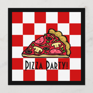 Pizza-Scheibe-Pizza-Party Einladung