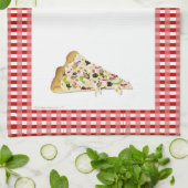 Pizza-Scheibe-rotes Küchentuch (Gefaltet)