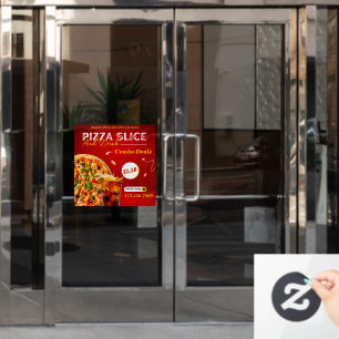 Pizza-Scheibe und ein Getränk Promo-Tür anpassen Fensteraufkleber