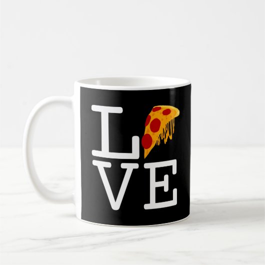 Pizza-Scheiben-Liebe Kaffeetasse (Links)