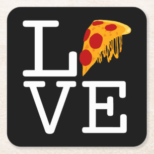 Pizza-Scheiben-Liebe Rechteckiger Pappuntersetzer